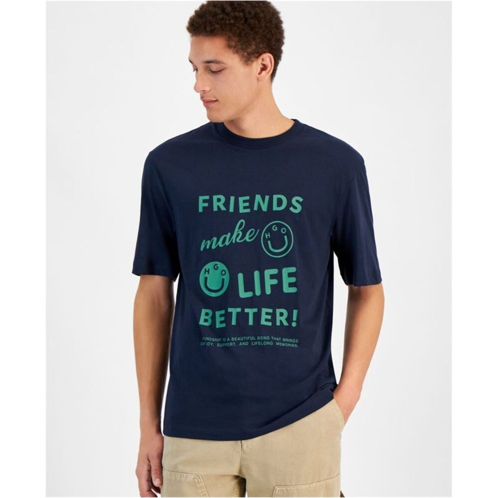 Hugo Boss Mens Friends Make Life Better Graphic T-Shirt, NWT